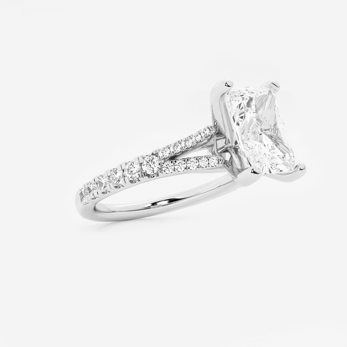 Additional Image 1 for  2 1/3 ctw Radiant Lab Grown Diamond Split Shank Engagement Ring