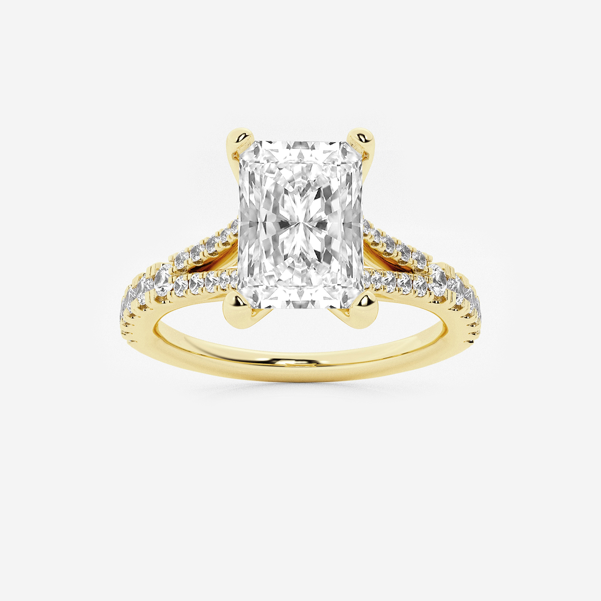 2 1/3 ctw Radiant Lab Grown Diamond Split Shank Engagement Ring