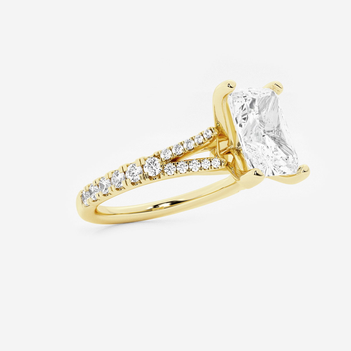 Additional Image 1 for  2 1/3 ctw Radiant Lab Grown Diamond Split Shank Engagement Ring