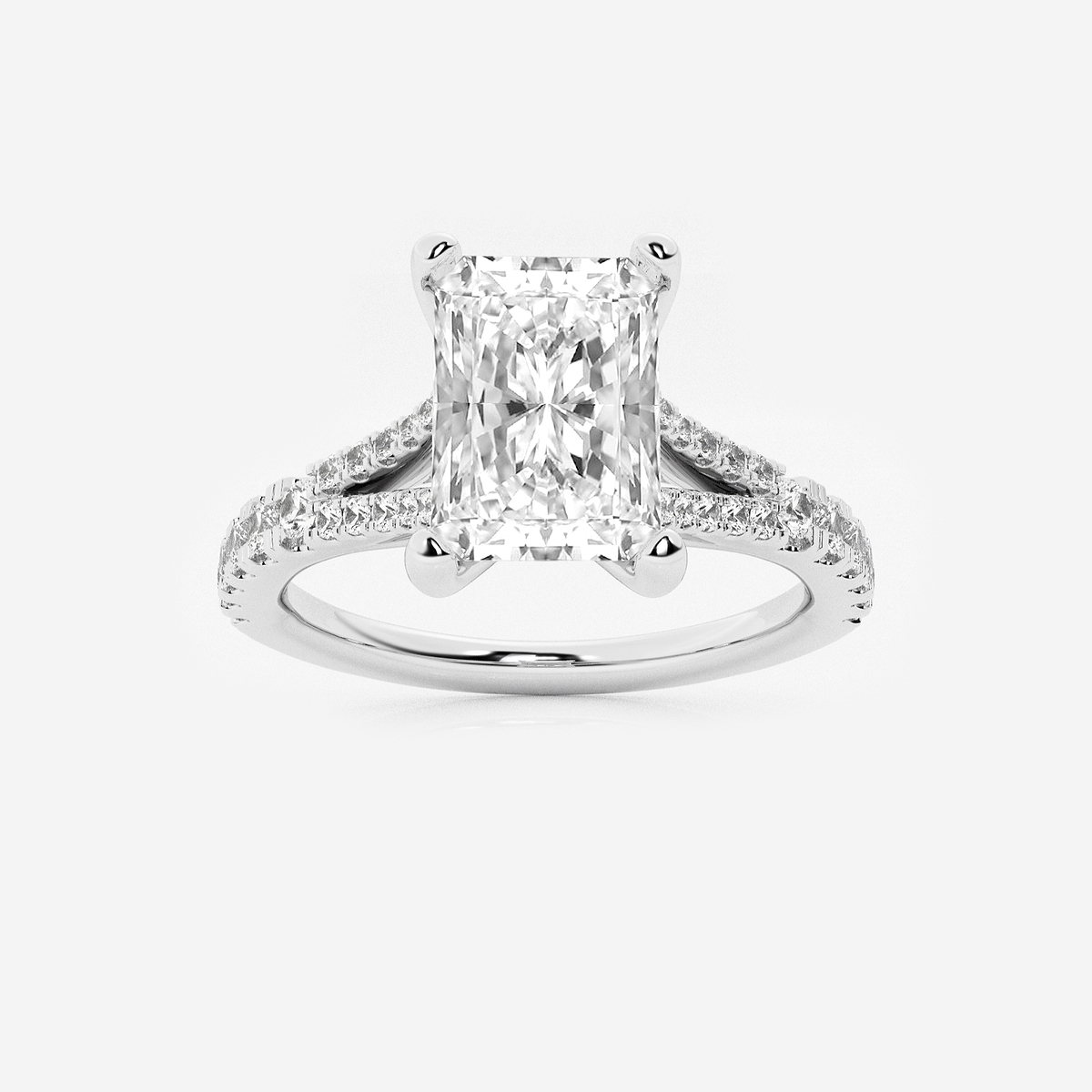 2 1/3 ctw Radiant Lab Grown Diamond Split Shank Engagement Ring