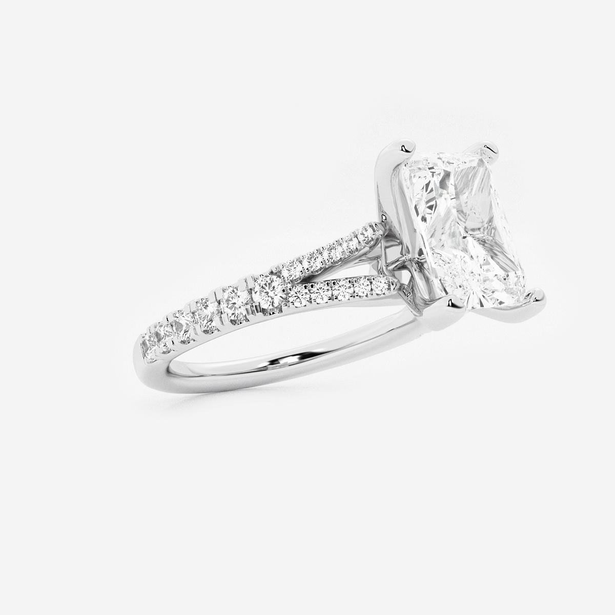 Additional Image 1 for  2 1/3 ctw Radiant Lab Grown Diamond Split Shank Engagement Ring