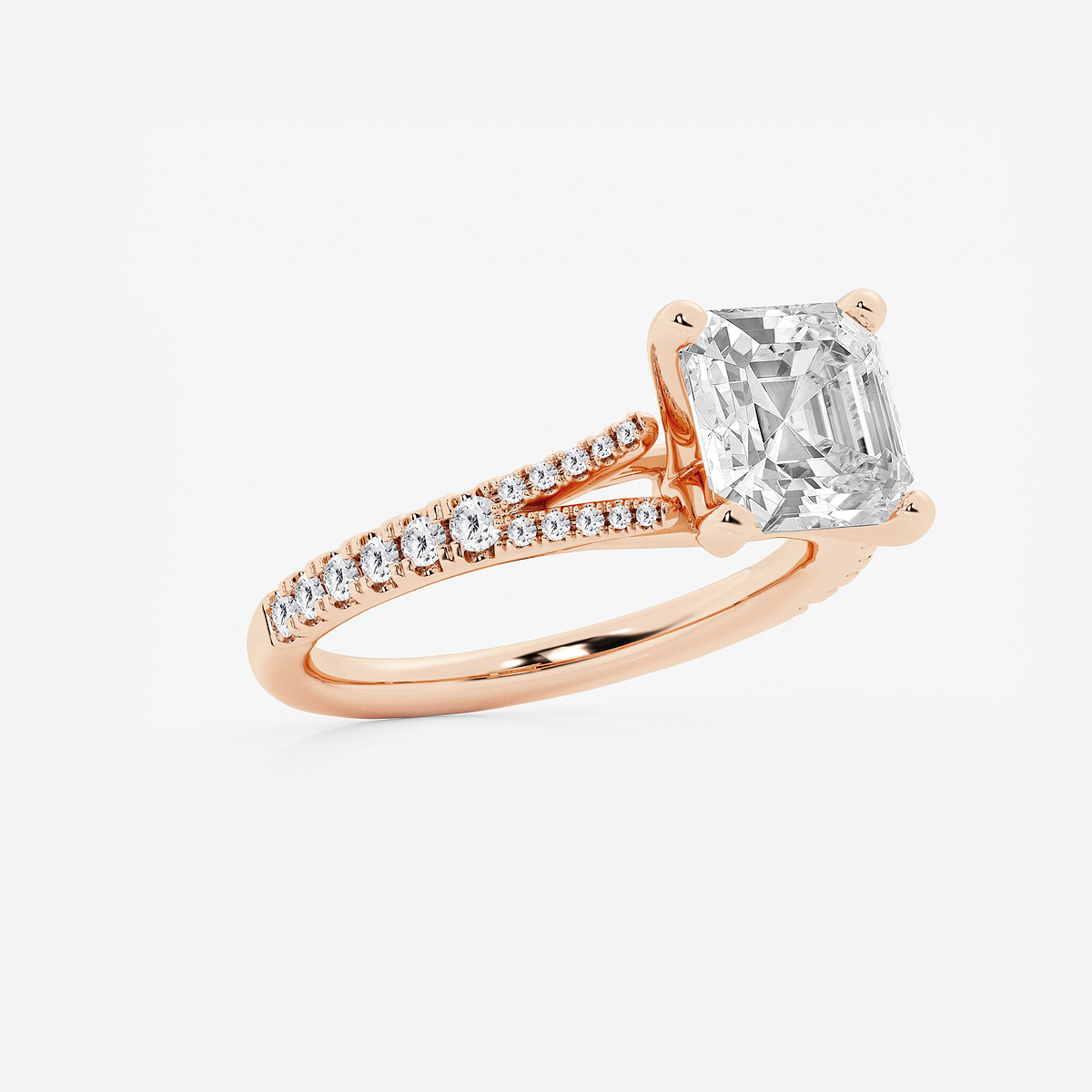 Additional Image 1 for  3 1/3 ctw Asscher Lab Grown Diamond Split Shank Engagement Ring