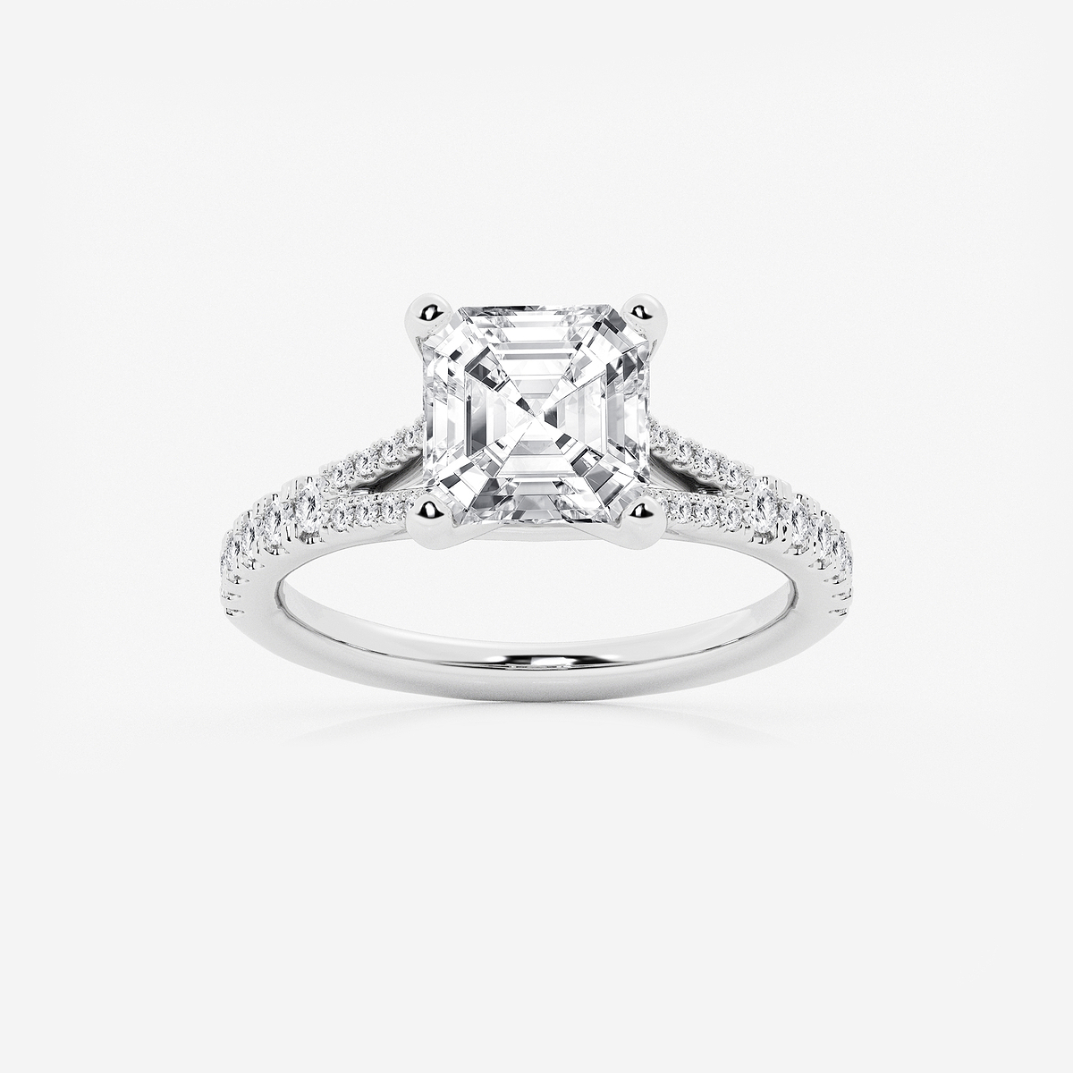 6 2/3 ctw Asscher Lab Grown Diamond Split Shank Engagement Ring