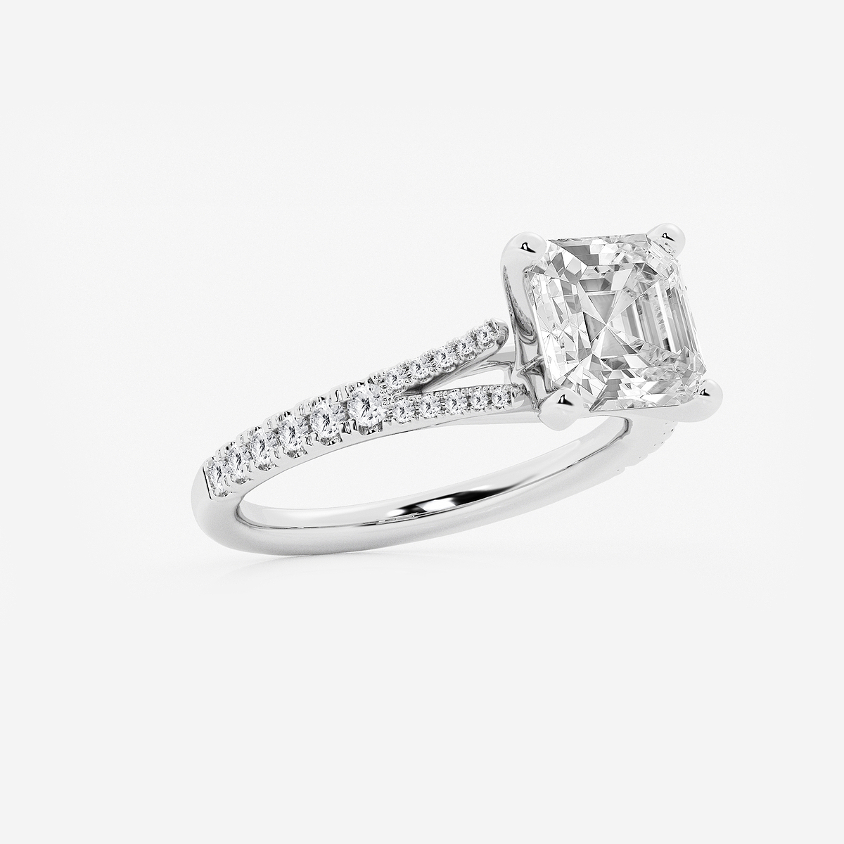 Additional Image 1 for  6 2/3 ctw Asscher Lab Grown Diamond Split Shank Engagement Ring