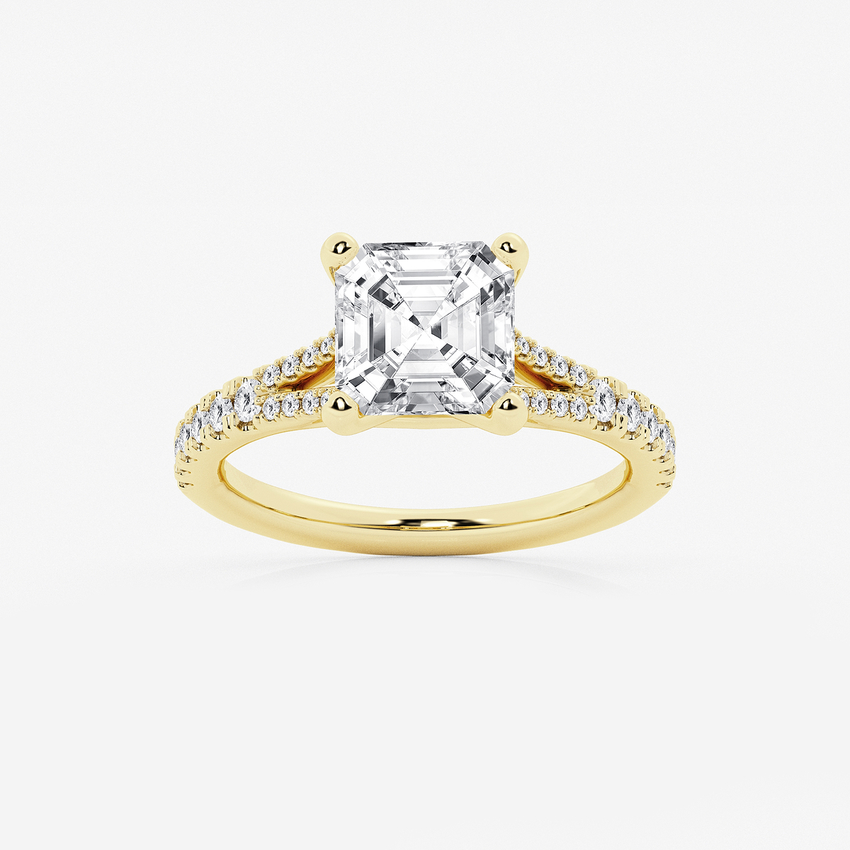 6 2/3 ctw Asscher Lab Grown Diamond Split Shank Engagement Ring