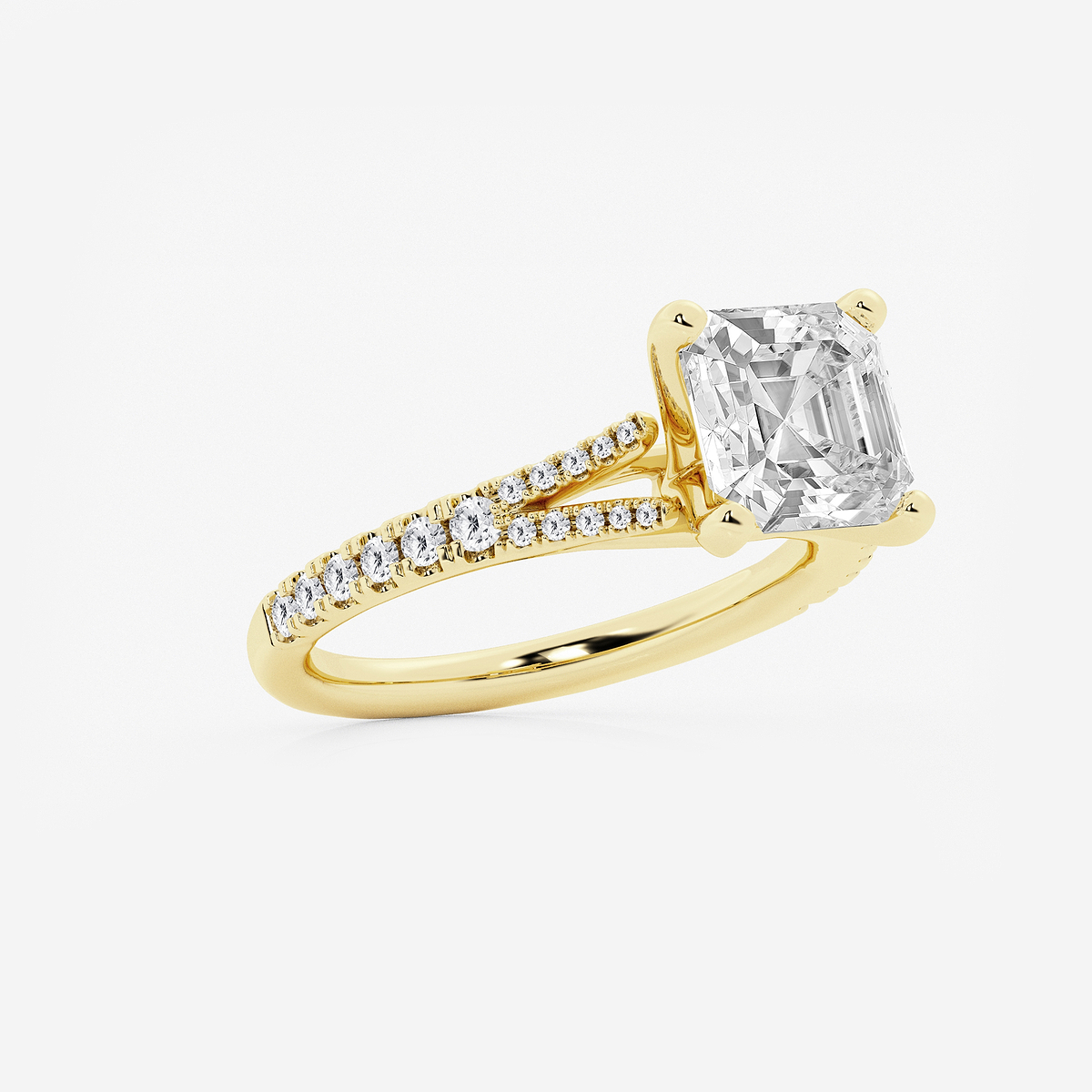 Additional Image 1 for  6 2/3 ctw Asscher Lab Grown Diamond Split Shank Engagement Ring