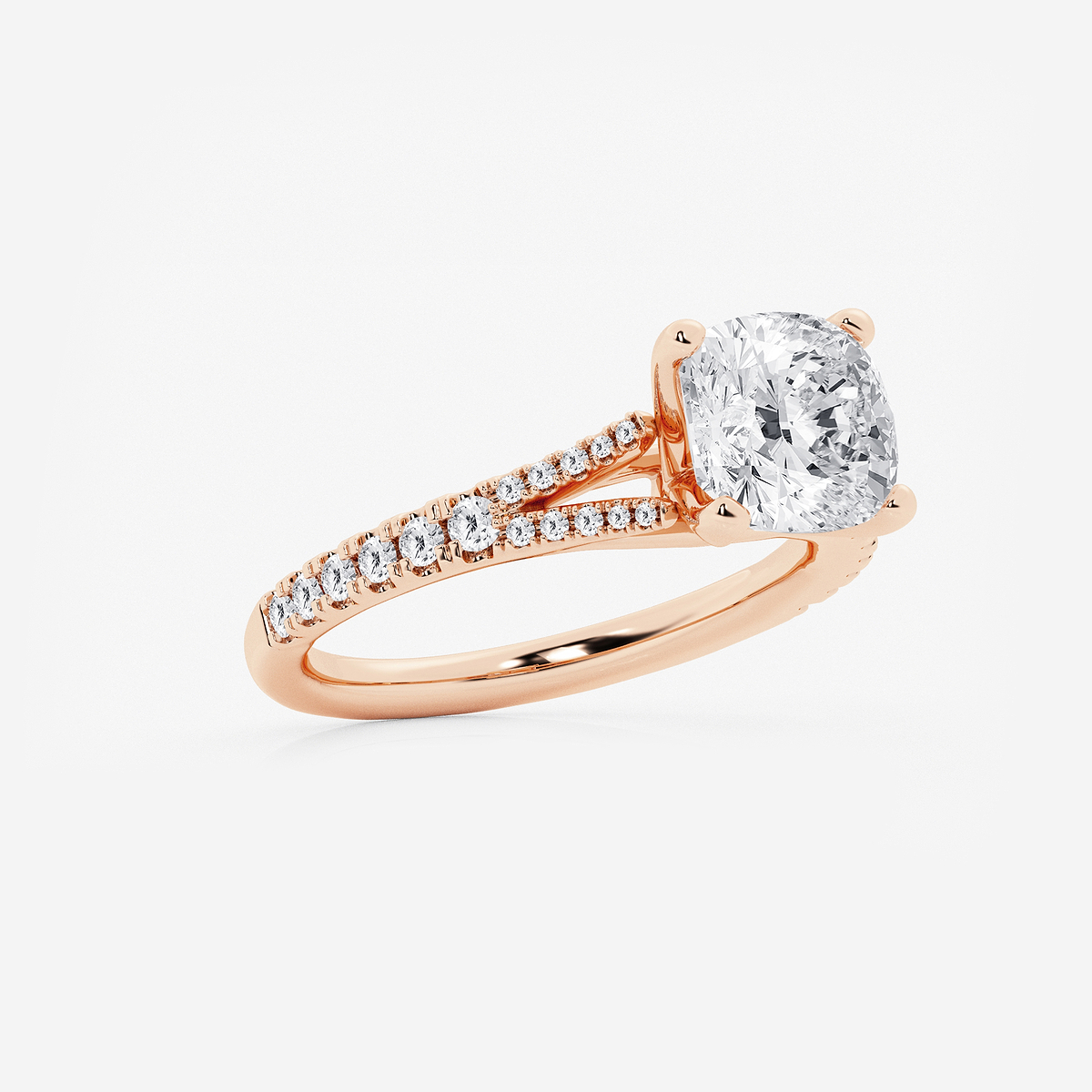 Additional Image 1 for  2 7/8 ctw Cushion Lab Grown Diamond Split Shank Engagement Ring