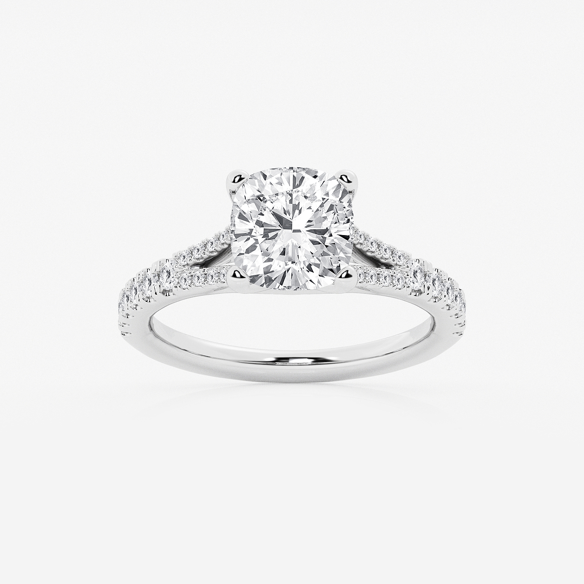2 7/8 ctw Cushion Lab Grown Diamond Split Shank Engagement Ring