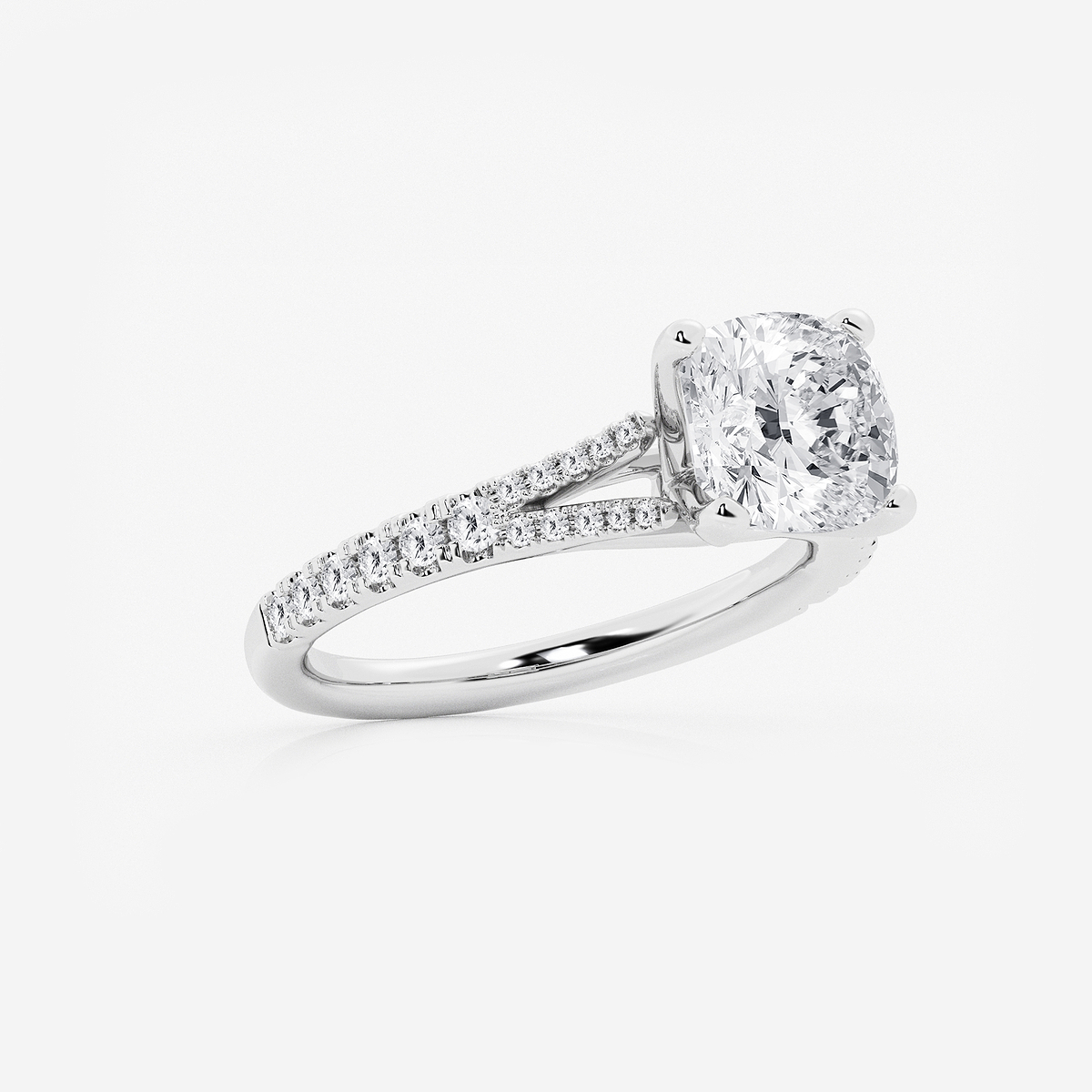 Additional Image 1 for  2 7/8 ctw Cushion Lab Grown Diamond Split Shank Engagement Ring