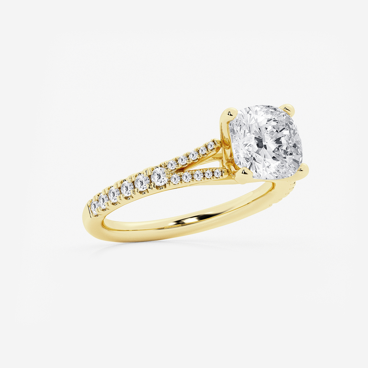 Additional Image 1 for  2 7/8 ctw Cushion Lab Grown Diamond Split Shank Engagement Ring