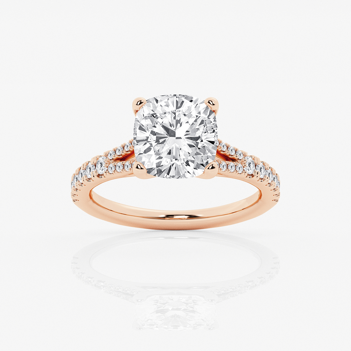 6 2/3 ctw Cushion Lab Grown Diamond Split Shank Engagement Ring