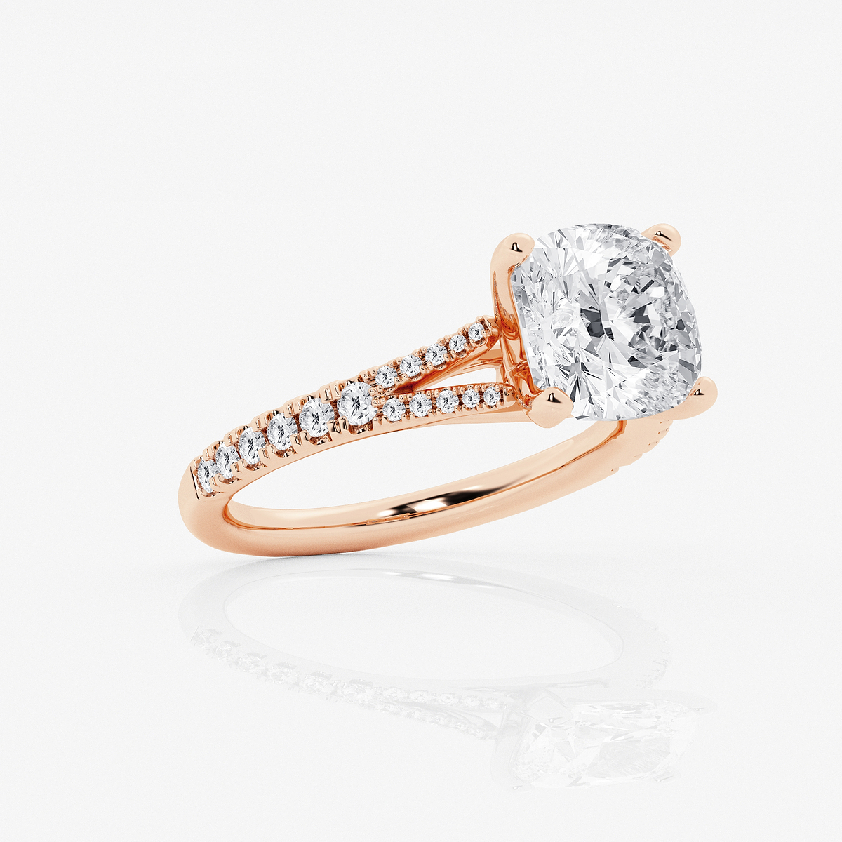 Additional Image 1 for  6 2/3 ctw Cushion Lab Grown Diamond Split Shank Engagement Ring