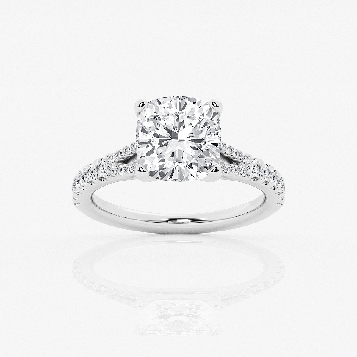 6 2/3 ctw Cushion Lab Grown Diamond Split Shank Engagement Ring