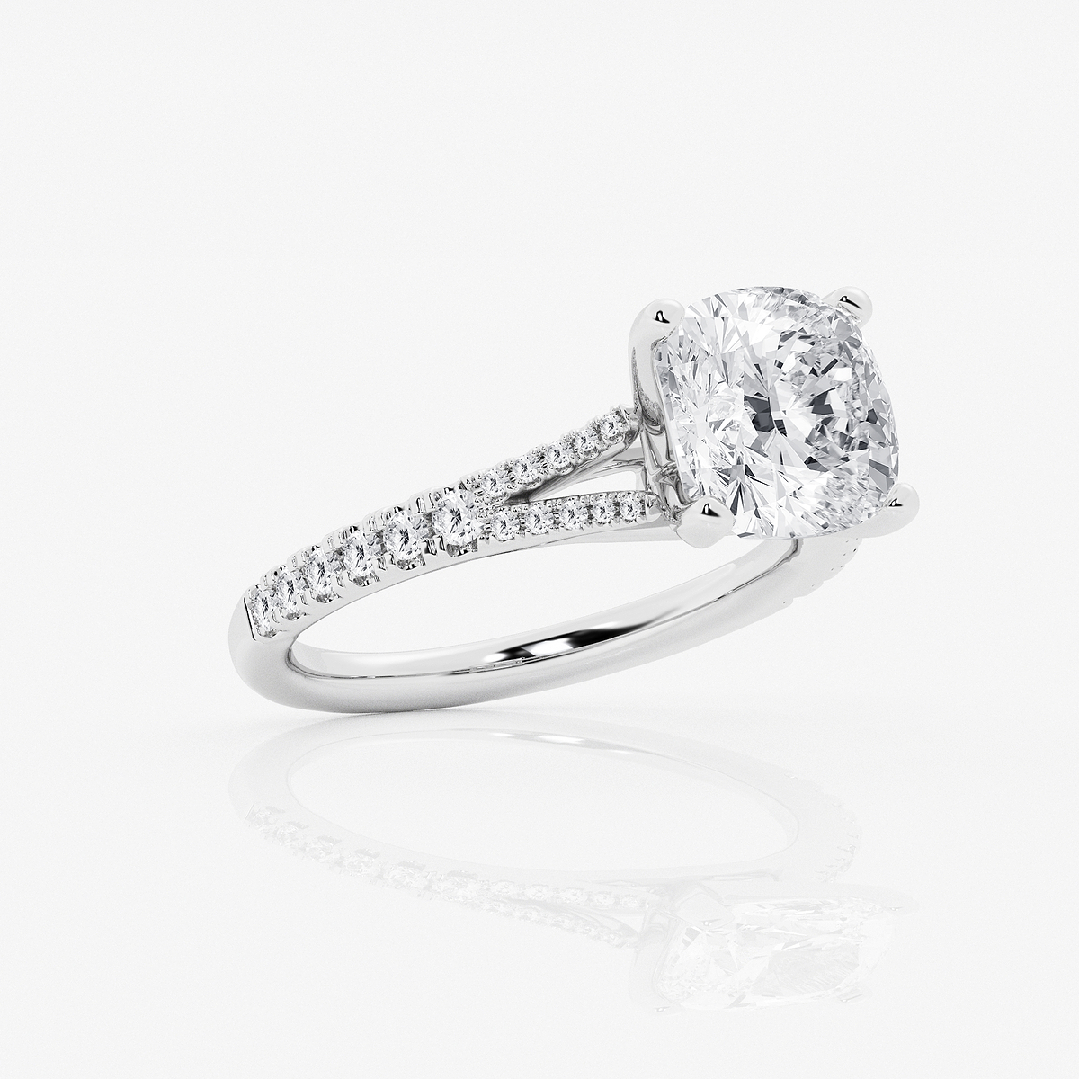 Additional Image 1 for  6 2/3 ctw Cushion Lab Grown Diamond Split Shank Engagement Ring