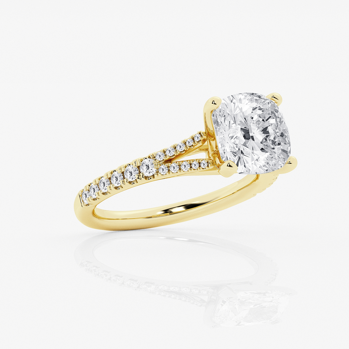 Additional Image 1 for  8 2/3 ctw Cushion Lab Grown Diamond Split Shank Engagement Ring