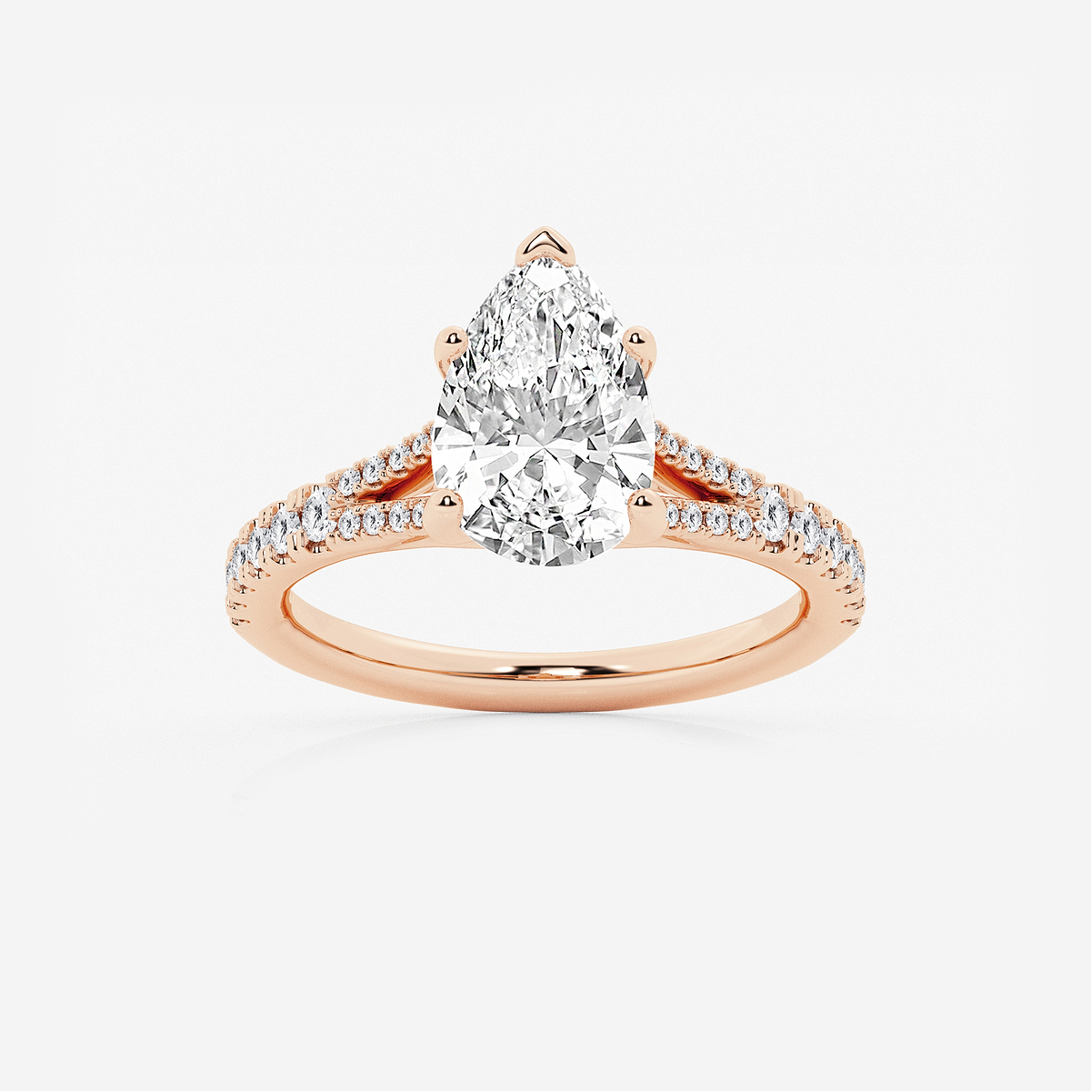 2 7/8 ctw Pear Lab Grown Diamond Split Shank Engagement Ring