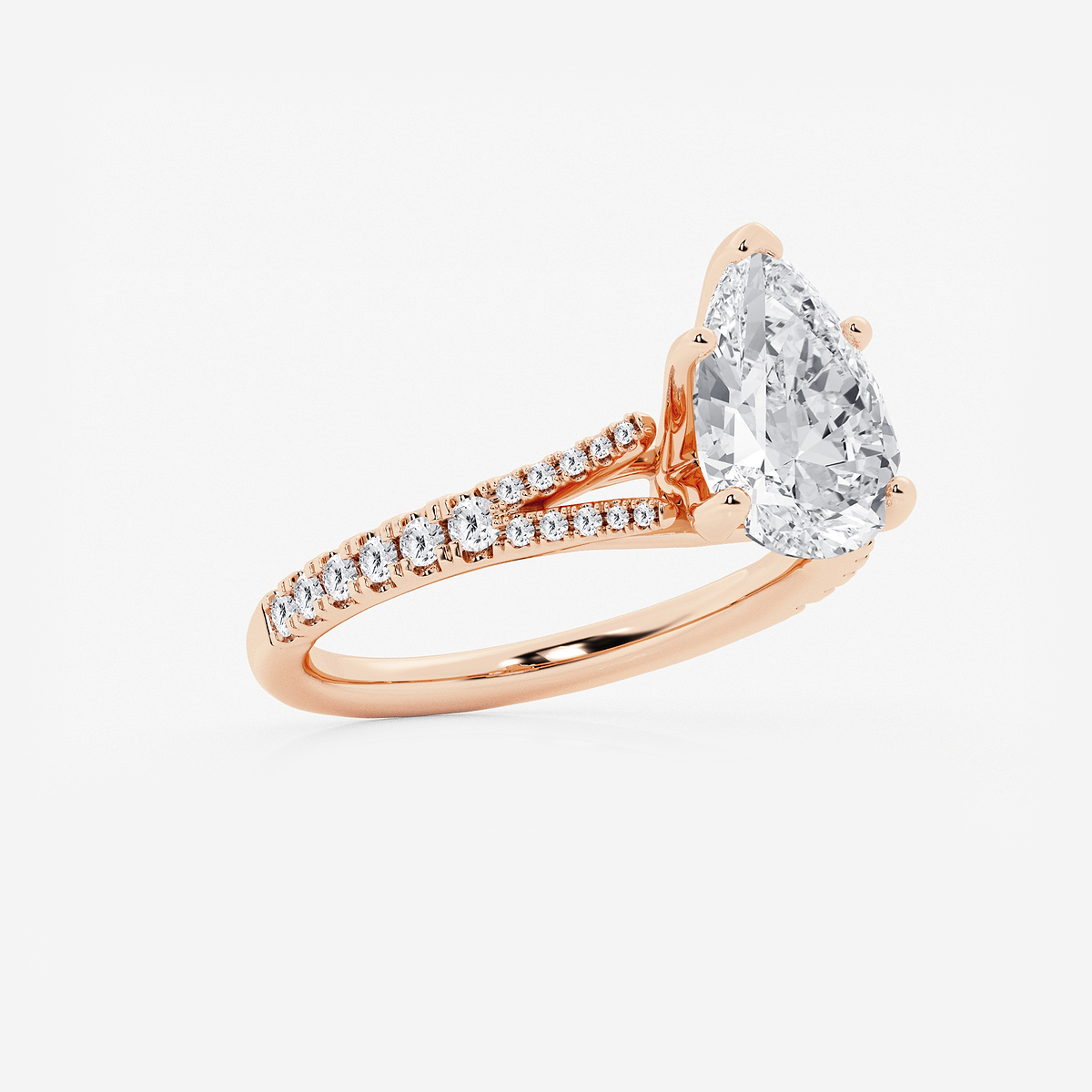 Additional Image 1 for  2 7/8 ctw Pear Lab Grown Diamond Split Shank Engagement Ring