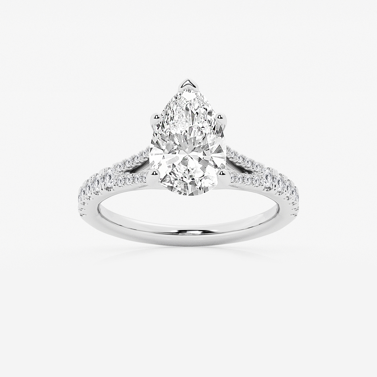 2 7/8 ctw Pear Lab Grown Diamond Split Shank Engagement Ring