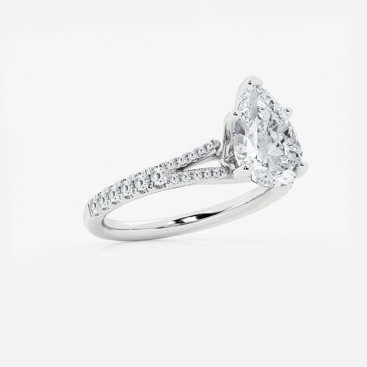 Additional Image 1 for  2 7/8 ctw Pear Lab Grown Diamond Split Shank Engagement Ring