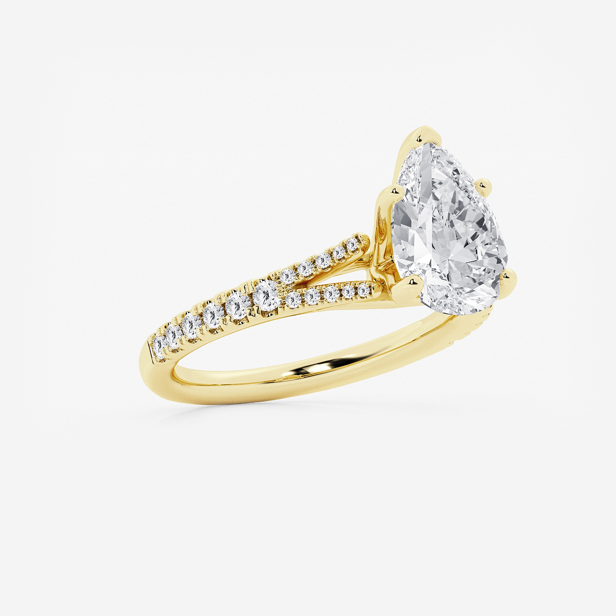 Additional Image 1 for  2 7/8 ctw Pear Lab Grown Diamond Split Shank Engagement Ring