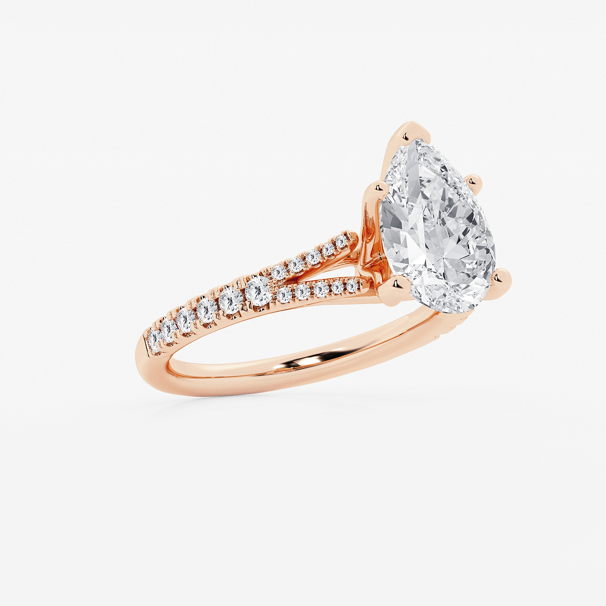 Additional Image 1 for  8 2/3 ctw Pear Lab Grown Diamond Split Shank Engagement Ring