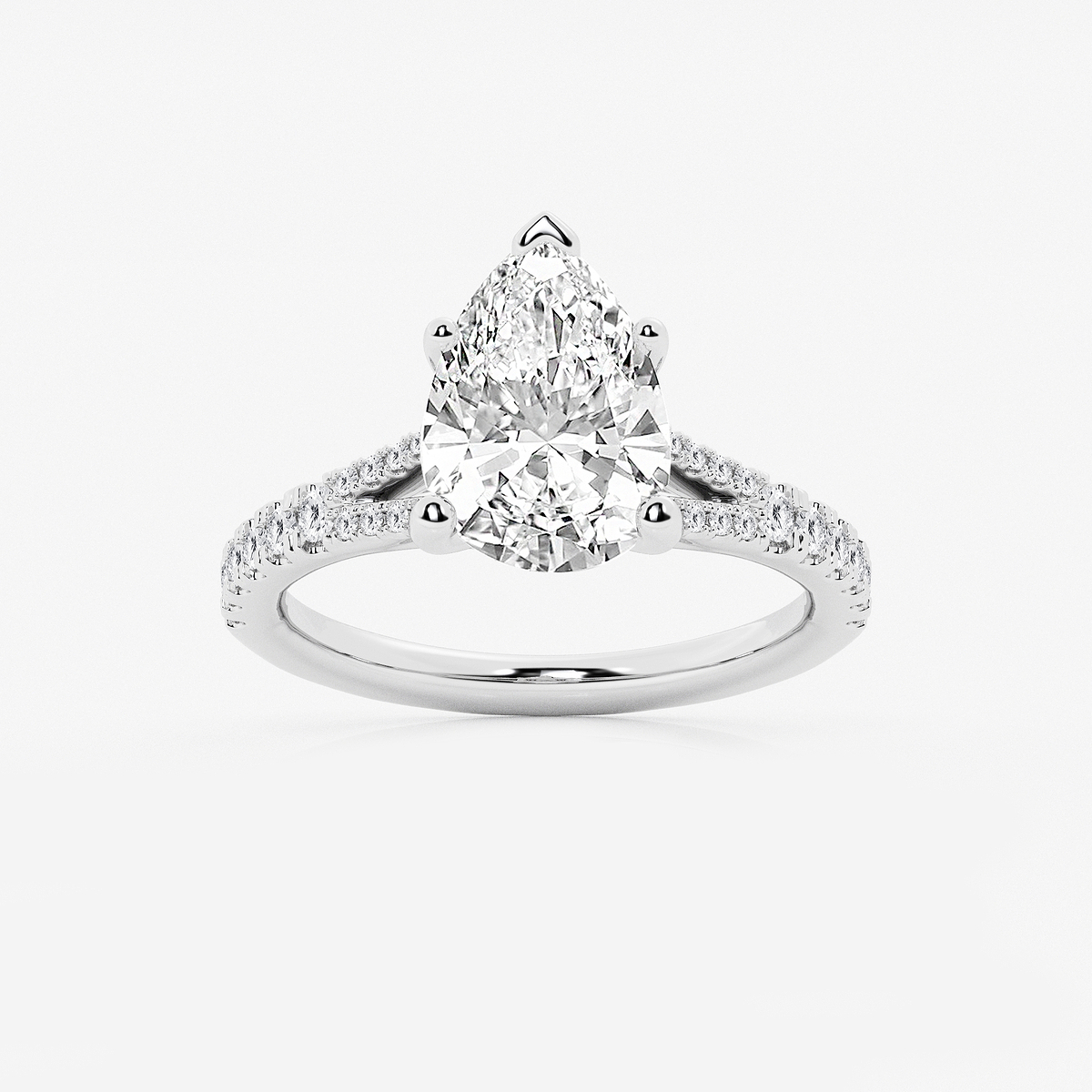 3 1/3 ctw Pear Lab Grown Diamond Split Shank Engagement Ring