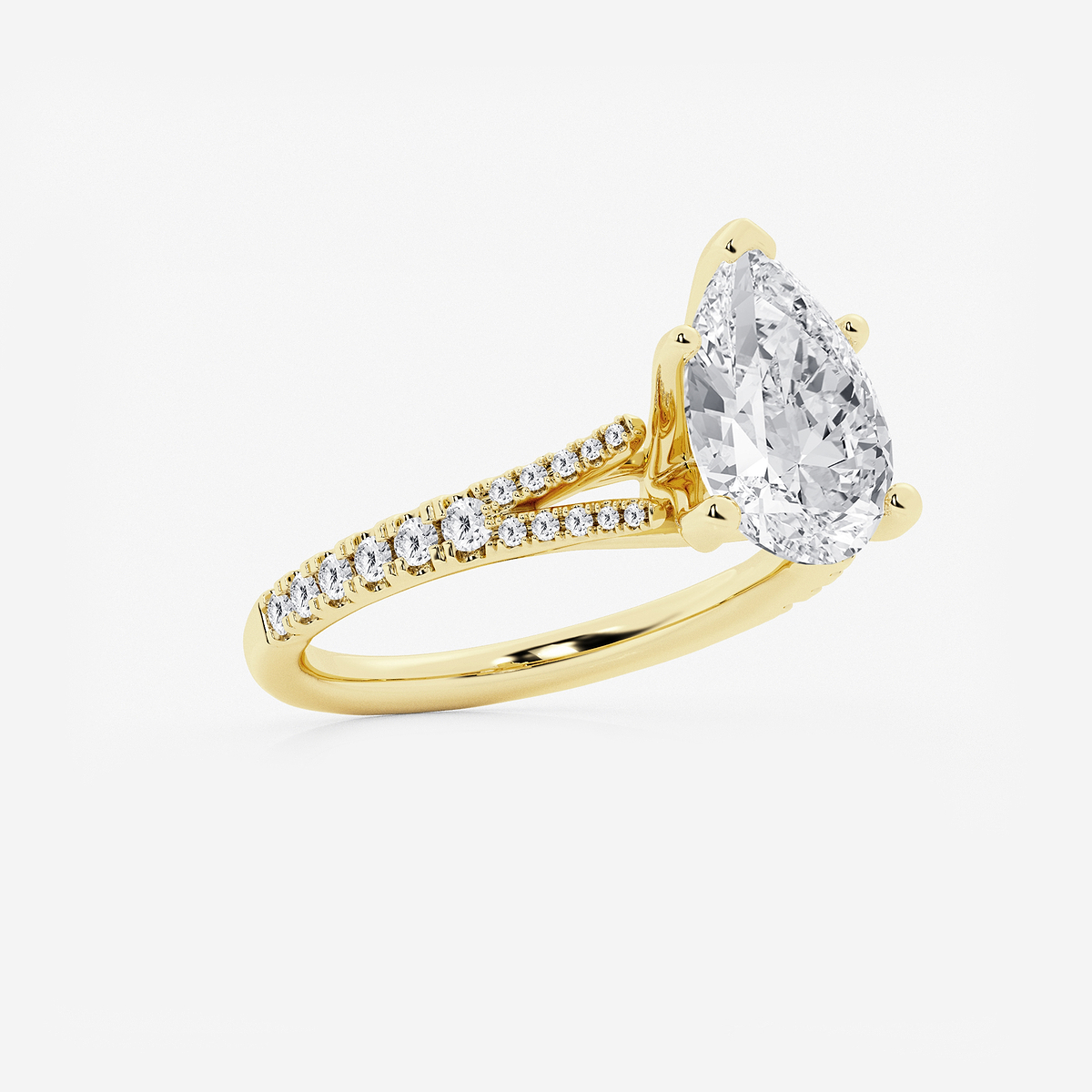 Additional Image 1 for  8 2/3 ctw Pear Lab Grown Diamond Split Shank Engagement Ring
