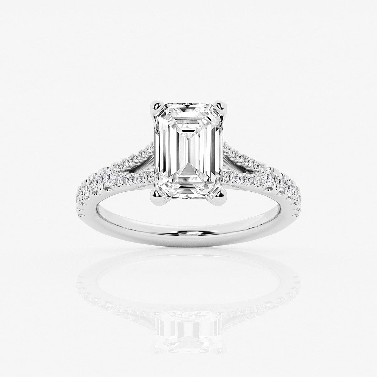 8 2/3 ctw Emerald Lab Grown Diamond Split Shank Engagement Ring