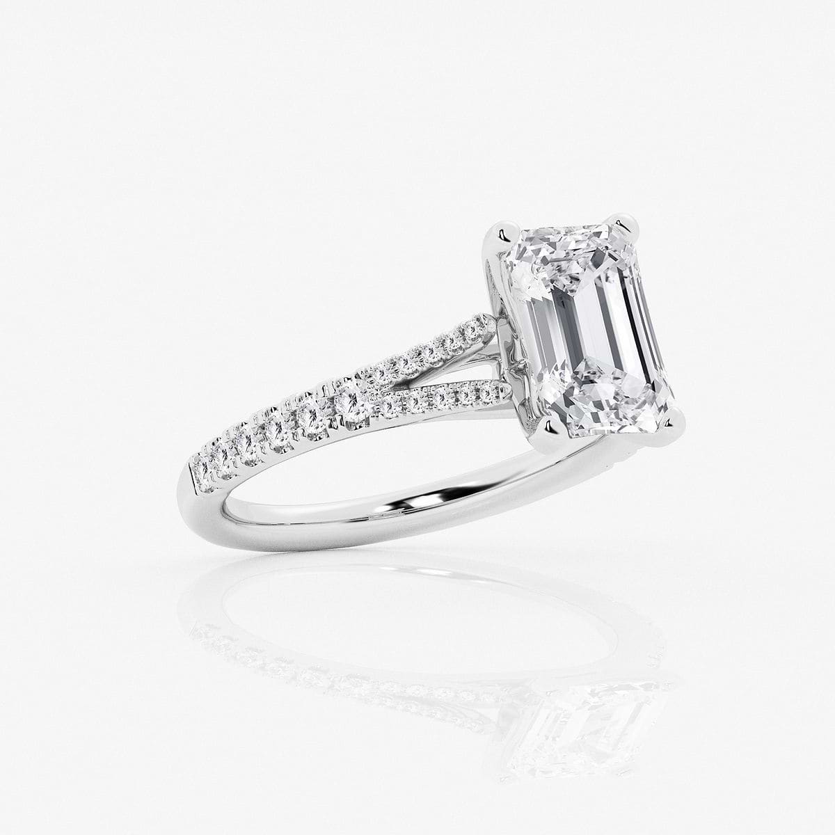 Additional Image 1 for  8 2/3 ctw Emerald Lab Grown Diamond Split Shank Engagement Ring