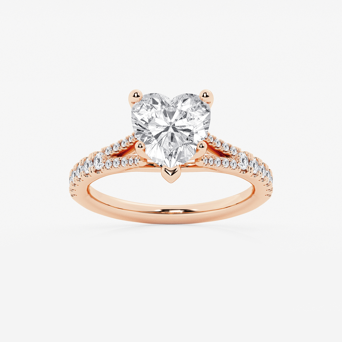 2 7/8 ctw Heart Lab Grown Diamond Split Shank Engagement Ring