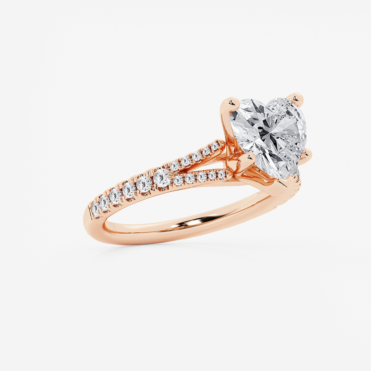 Additional Image 1 for  2 7/8 ctw Heart Lab Grown Diamond Split Shank Engagement Ring
