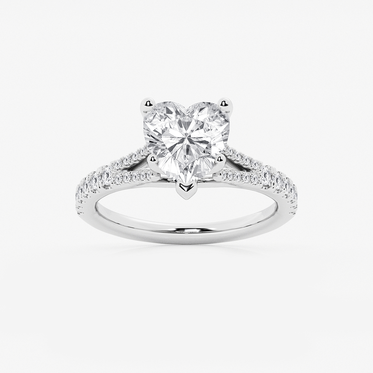 2 7/8 ctw Heart Lab Grown Diamond Split Shank Engagement Ring