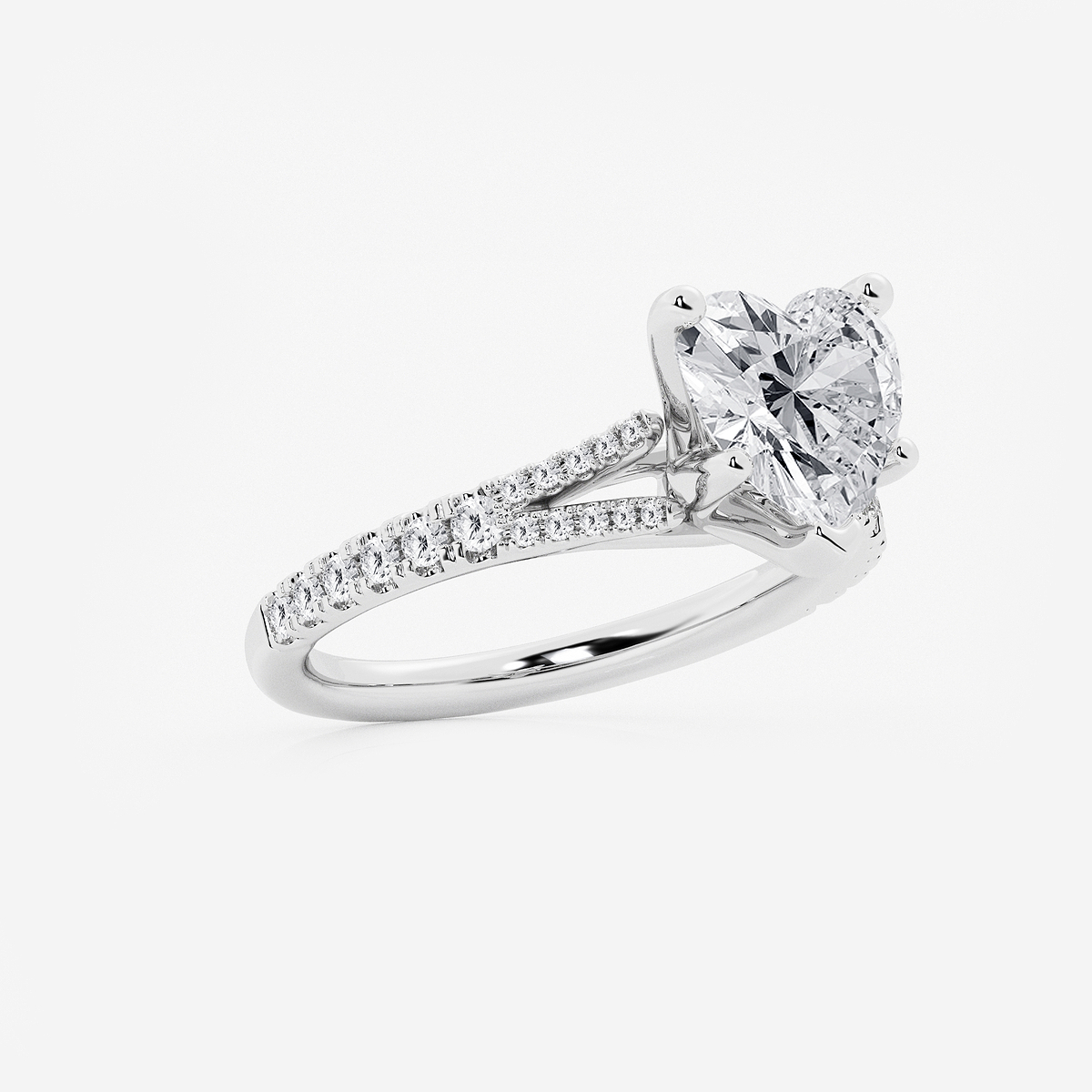 Additional Image 1 for  2 7/8 ctw Heart Lab Grown Diamond Split Shank Engagement Ring
