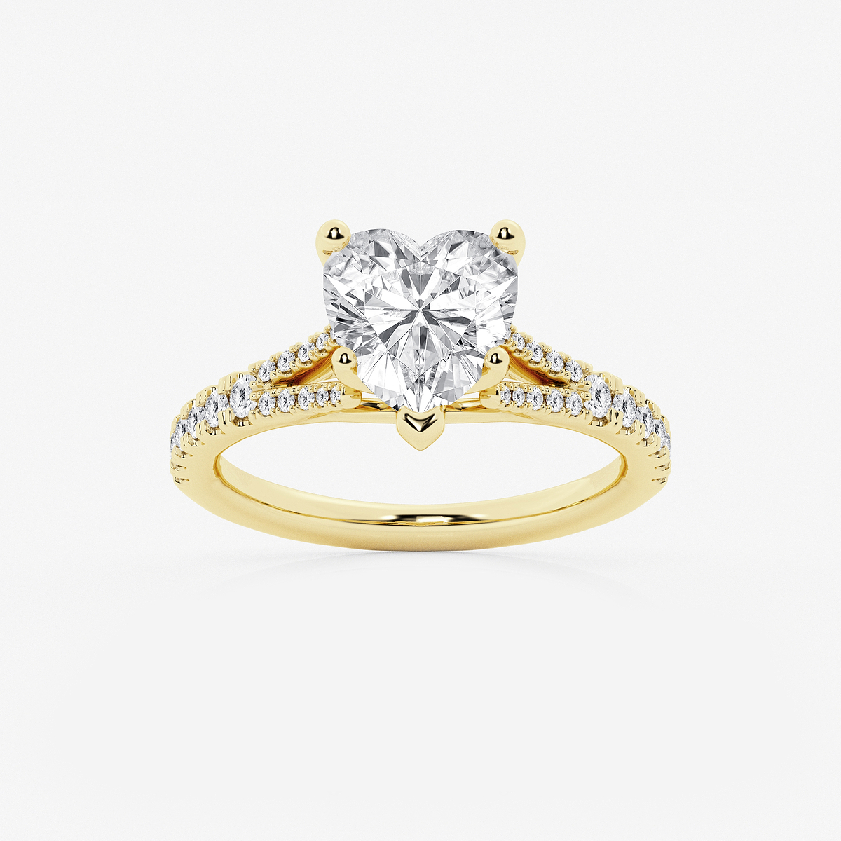 2 7/8 ctw Heart Lab Grown Diamond Split Shank Engagement Ring