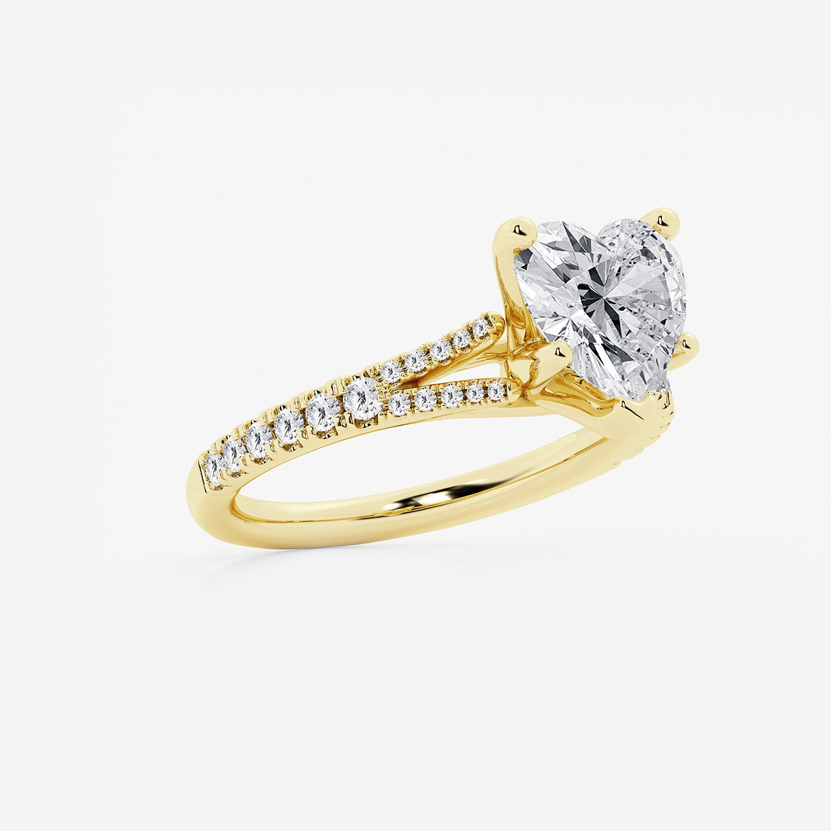 Additional Image 1 for  2 7/8 ctw Heart Lab Grown Diamond Split Shank Engagement Ring