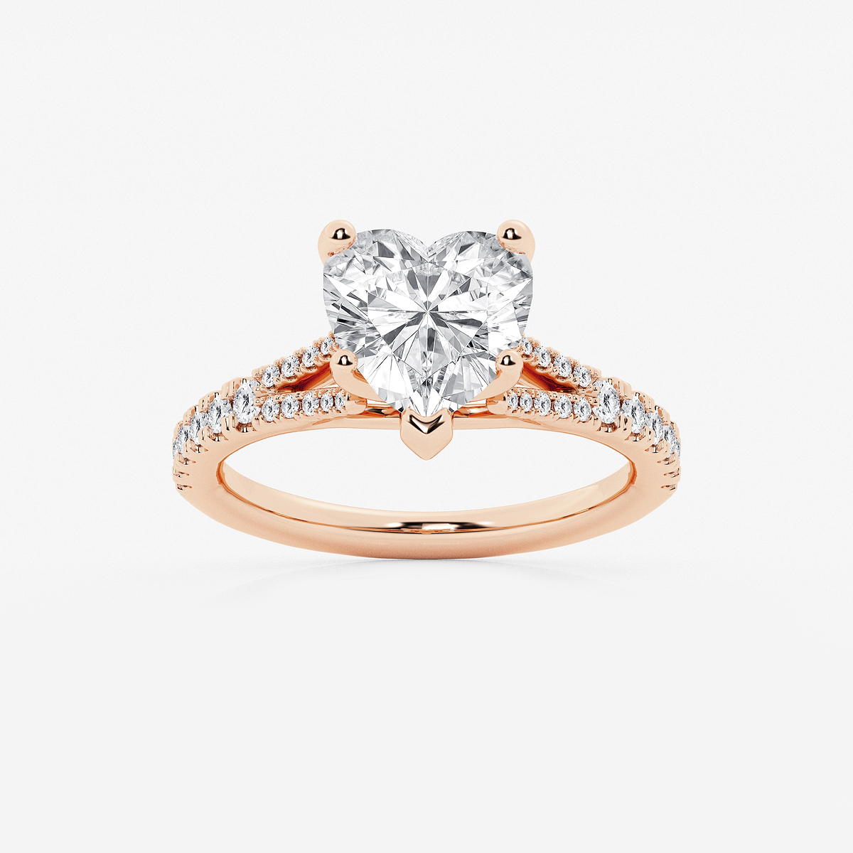 8 2/3 ctw Heart Lab Grown Diamond Split Shank Engagement Ring