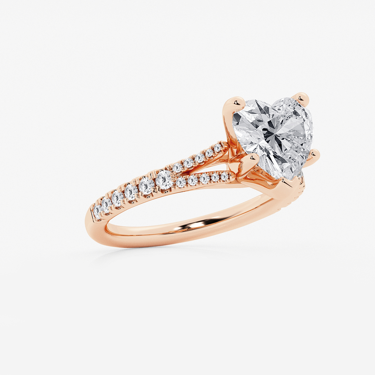 Additional Image 1 for  8 2/3 ctw Heart Lab Grown Diamond Split Shank Engagement Ring