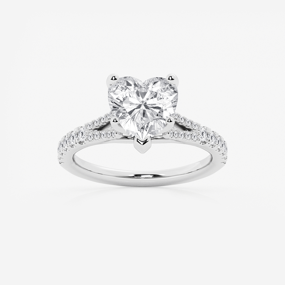 6 2/3 ctw Heart Lab Grown Diamond Split Shank Engagement Ring