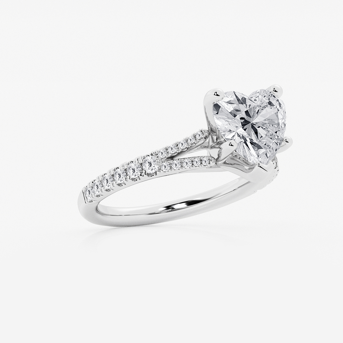 Additional Image 1 for  6 2/3 ctw Heart Lab Grown Diamond Split Shank Engagement Ring