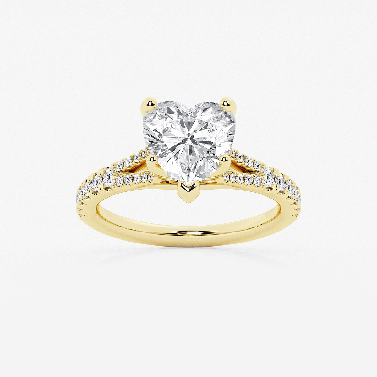 3 1/3 ctw Heart Lab Grown Diamond Split Shank Engagement Ring
