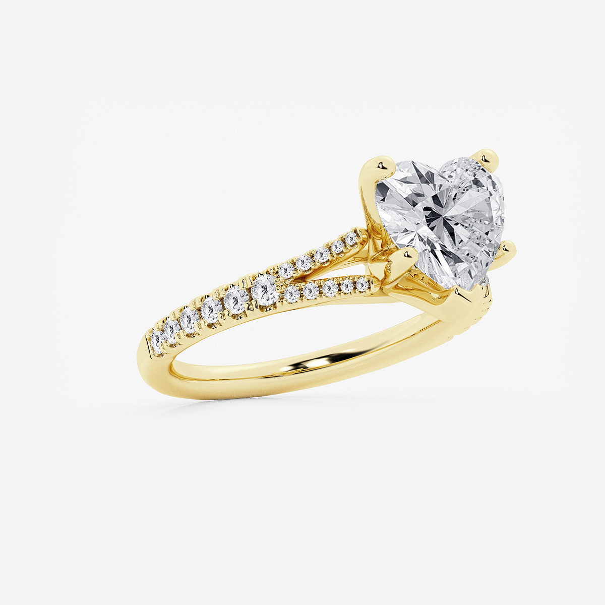 Additional Image 1 for  3 1/3 ctw Heart Lab Grown Diamond Split Shank Engagement Ring
