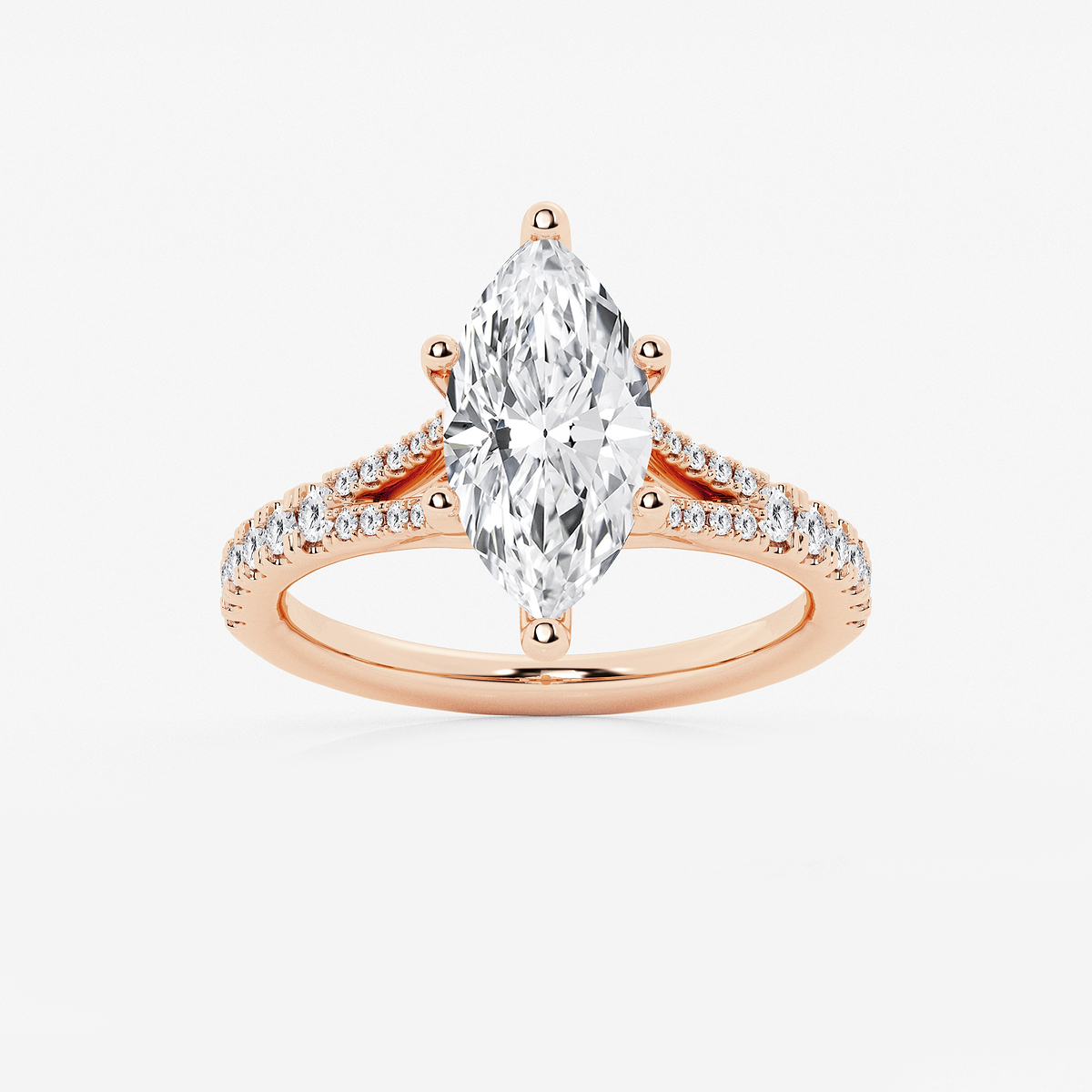 2 7/8 ctw Marquise Lab Grown Diamond Split Shank Engagement Ring