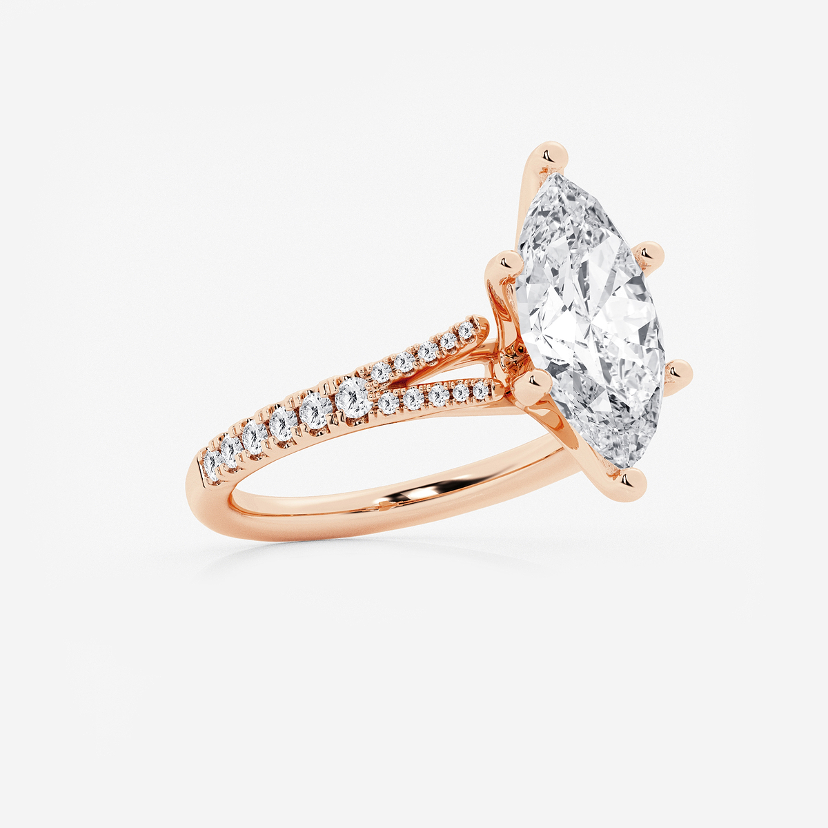 Additional Image 1 for  8 2/3 ctw Marquise Lab Grown Diamond Split Shank Engagement Ring