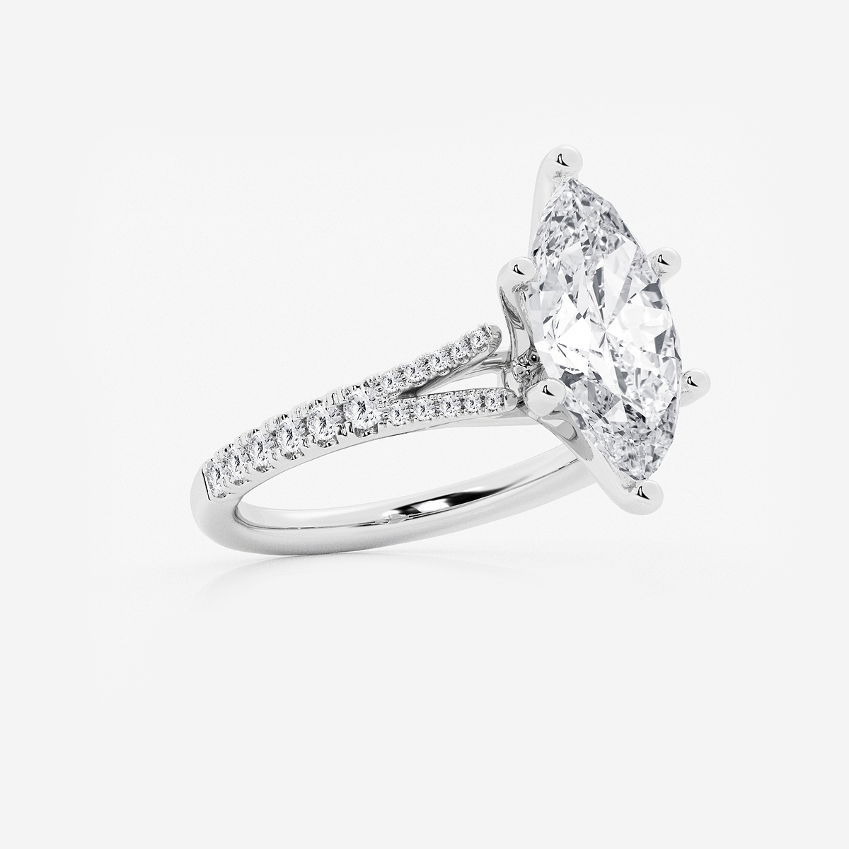 Additional Image 1 for  6 2/3 ctw Marquise Lab Grown Diamond Split Shank Engagement Ring