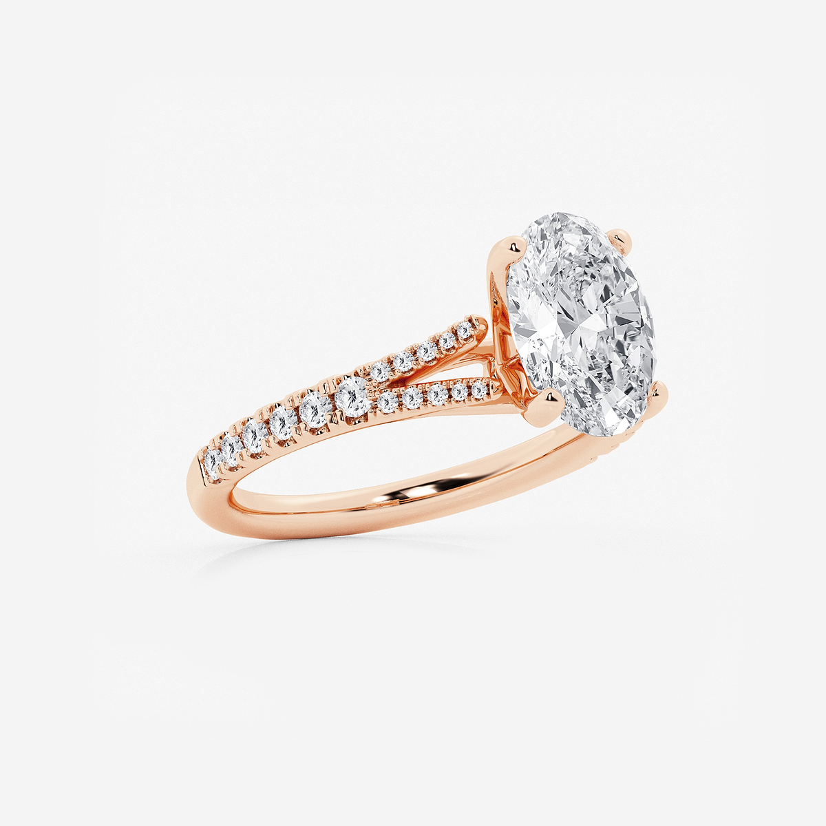 Additional Image 1 for  2 7/8 ctw Oval Lab Grown Diamond Split Shank Engagement Ring
