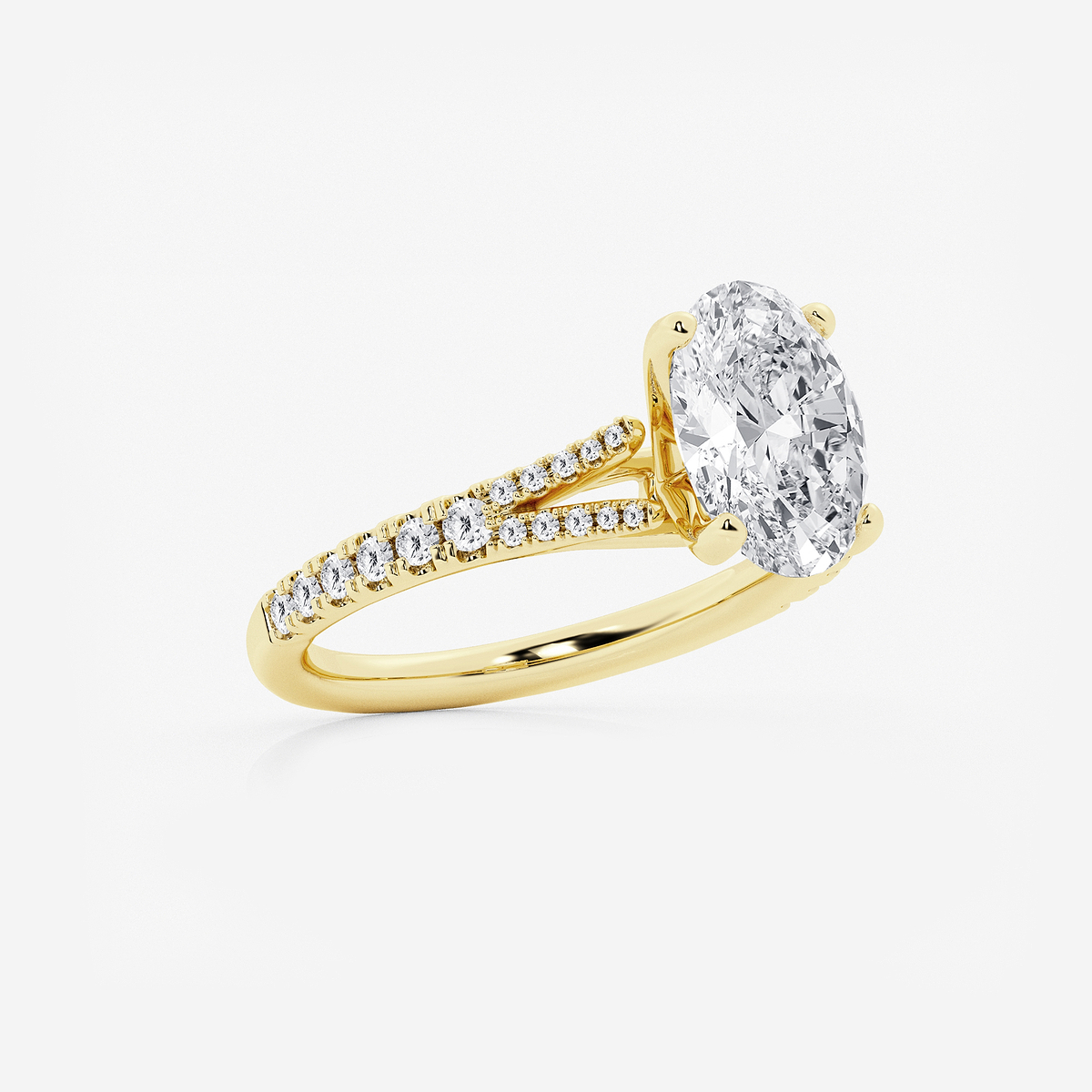 Additional Image 1 for  2 7/8 ctw Oval Lab Grown Diamond Split Shank Engagement Ring