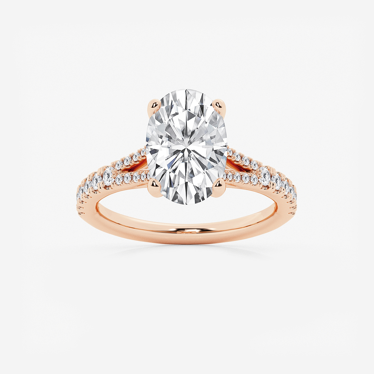 6 2/3 ctw Oval Lab Grown Diamond Split Shank Engagement Ring