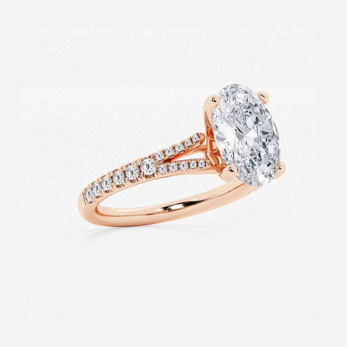 Additional Image 1 for  6 2/3 ctw Oval Lab Grown Diamond Split Shank Engagement Ring