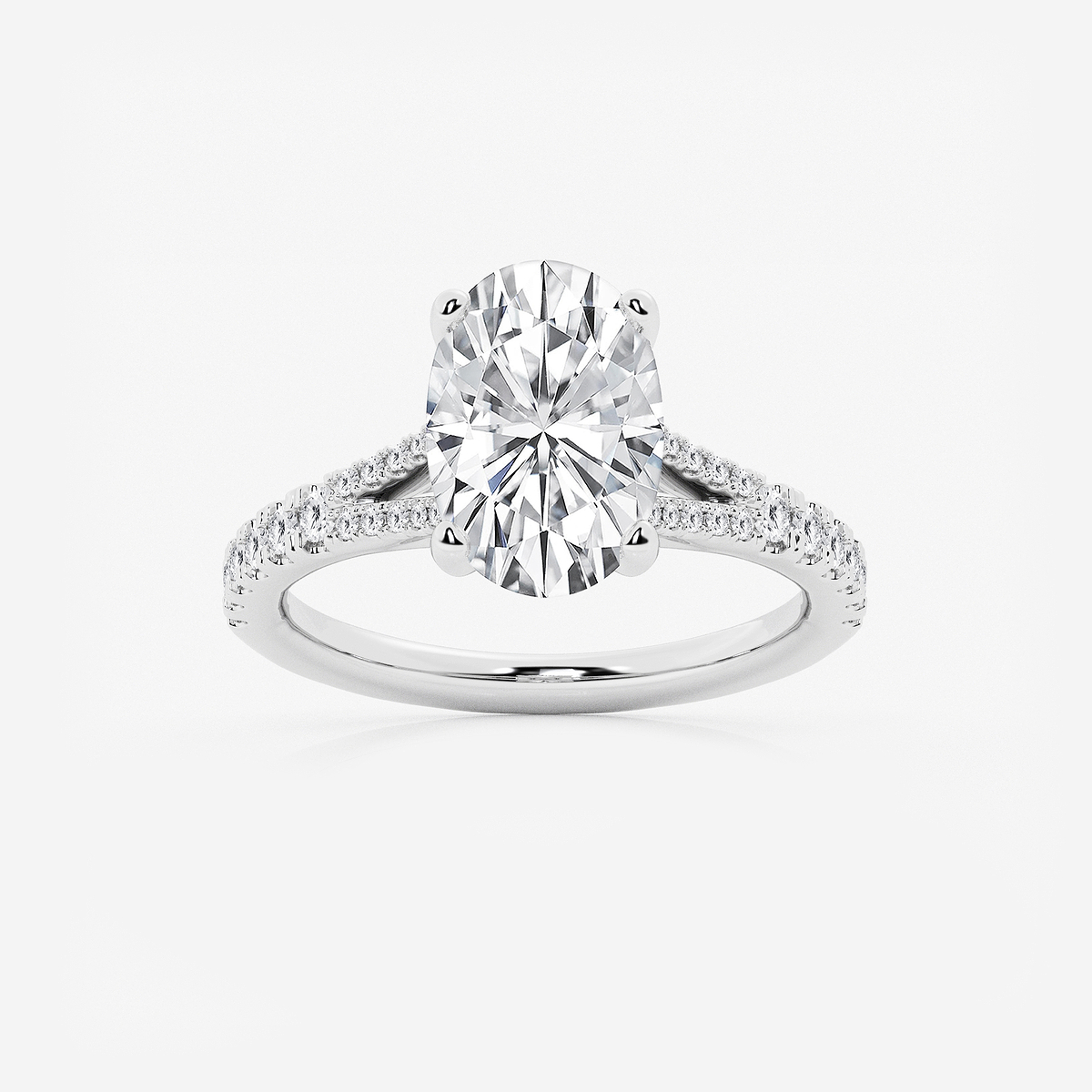 6 2/3 ctw Oval Lab Grown Diamond Split Shank Engagement Ring