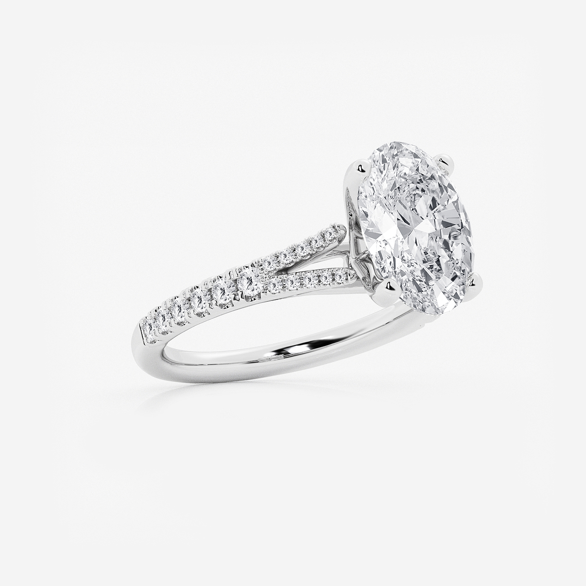 Additional Image 1 for  6 2/3 ctw Oval Lab Grown Diamond Split Shank Engagement Ring